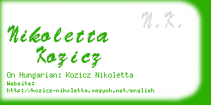 nikoletta kozicz business card